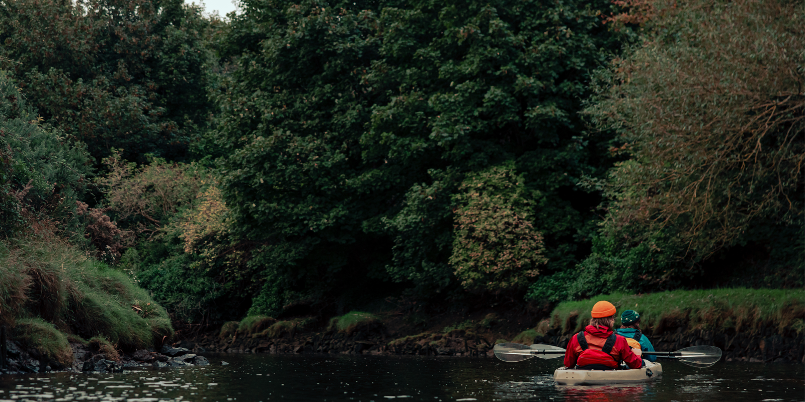 Kayaking along Sulby River on the Isle of Man